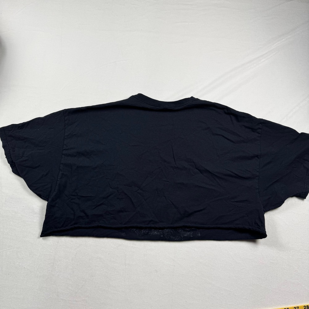 Nickelodeon 90s Cartoon Graphic Crop Top Black XL Rugrats Hey Arnold Boxy Tee - Picture 2 of 5